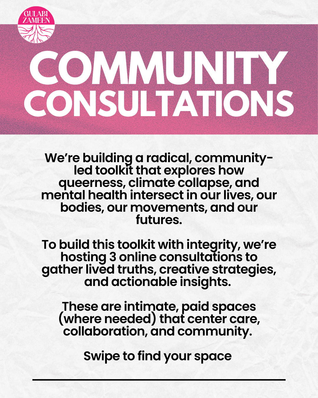 Community Consultations for Queer, Climate & Mental Health Toolkit